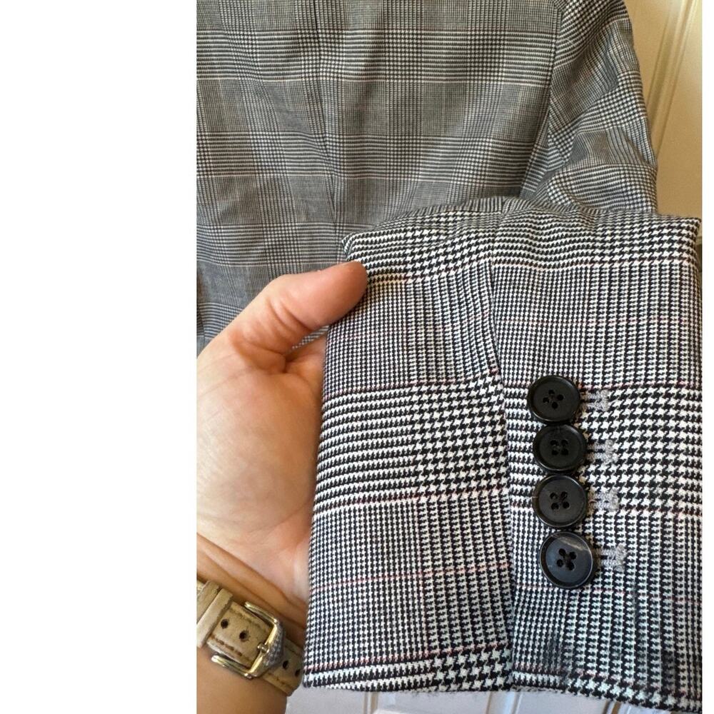 VERONICA BEARD Paloma Dickey Blazer Size 4 Gray Houndstooth Wool Blend Preppy - Picture 12 of 16